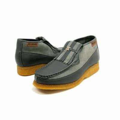 British Walkers Apollo Men’s Gray Leather & Suede SlipOn Boots – Handcrafted CrepeSole Classic of Modern British Refinement