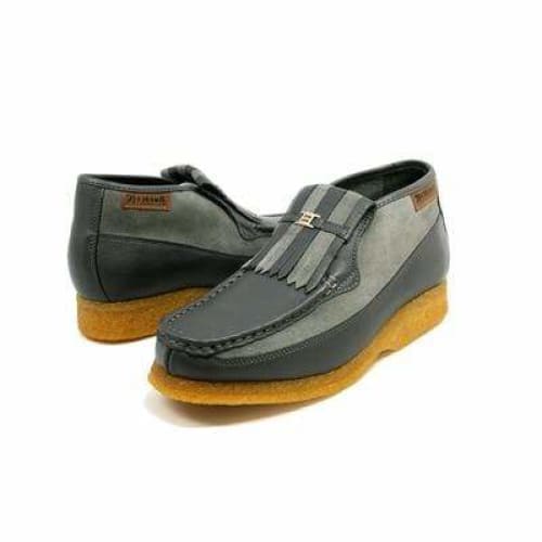 British Walkers Apollo Men’s Gray Leather & Suede SlipOn Boots – Handcrafted CrepeSole Classic of Modern British Refinement