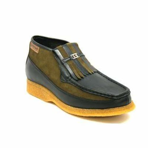 British Walkers Apollo Men’s Green Leather & Suede SlipOn Boots – Handcrafted CrepeSole Expression of Modern British Style