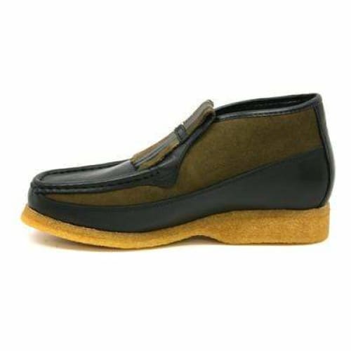 British Walkers Apollo Men’s Green Leather & Suede SlipOn Boots – Handcrafted CrepeSole Expression of Modern British Style