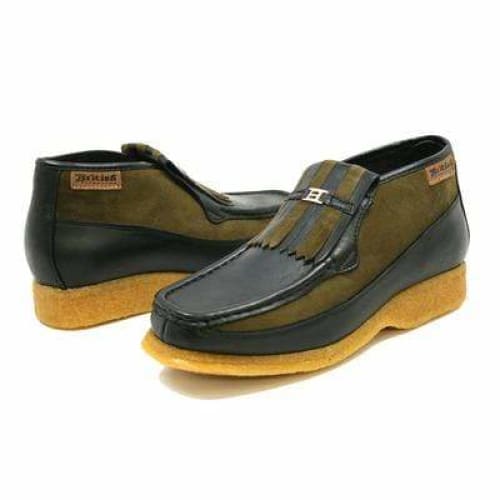 British Walkers Apollo Men’s Green Leather & Suede SlipOn Boots – Handcrafted CrepeSole Expression of Modern British Style