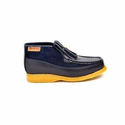 British Walkers Apollo Men’s Navy Leather & Suede SlipOn Boots – Handcrafted CrepeSole Blend of Classic British Luxury and Modern Style