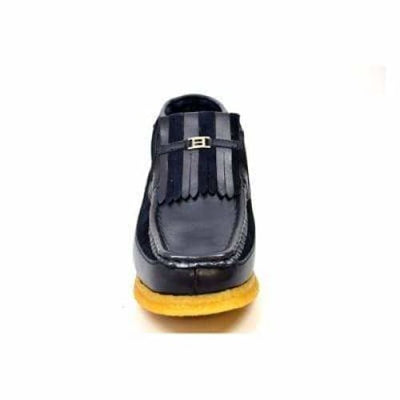 British Walkers Apollo Men’s Navy Leather & Suede SlipOn Boots – Handcrafted CrepeSole Blend of Classic British Luxury and Modern Style