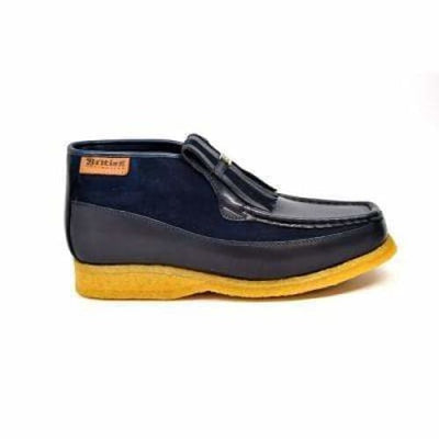British Walkers Apollo Men’s Navy Leather & Suede SlipOn Boots – Handcrafted CrepeSole Blend of Classic British Luxury and Modern Style