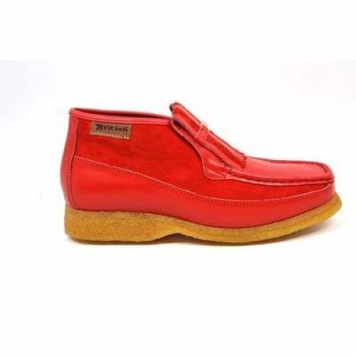 British Walkers Apollo Men’s Red Leather & Suede SlipOn Chukka Boots – Handcrafted Fusion of Bold Style and Modern British Luxury