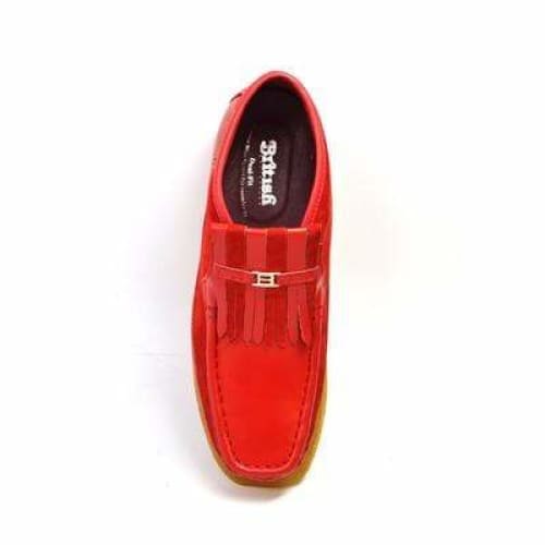 British Walkers Apollo Men’s Red Leather & Suede SlipOn Chukka Boots – Handcrafted Fusion of Bold Style and Modern British Luxury