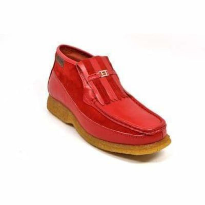 British Walkers Apollo Men’s Red Leather & Suede SlipOn Chukka Boots – Handcrafted Fusion of Bold Style and Modern British Luxury