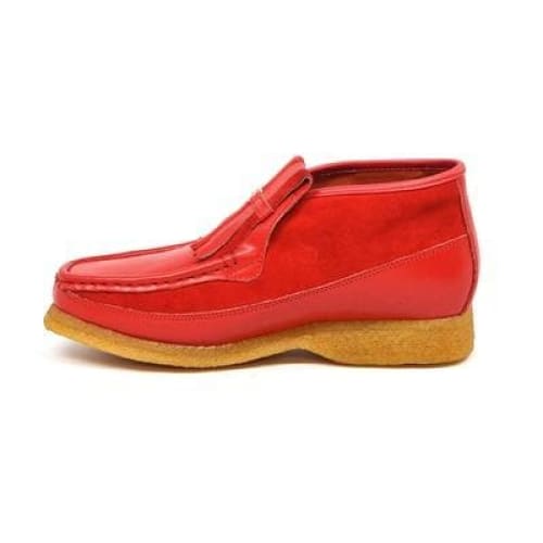 British Walkers Apollo Men’s Red Leather & Suede SlipOn Chukka Boots – Handcrafted Fusion of Bold Style and Modern British Luxury
