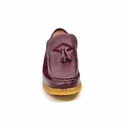 British Walkers Brooklyn Men's Burgundy Leather and Suede Crepe Sole Slip On