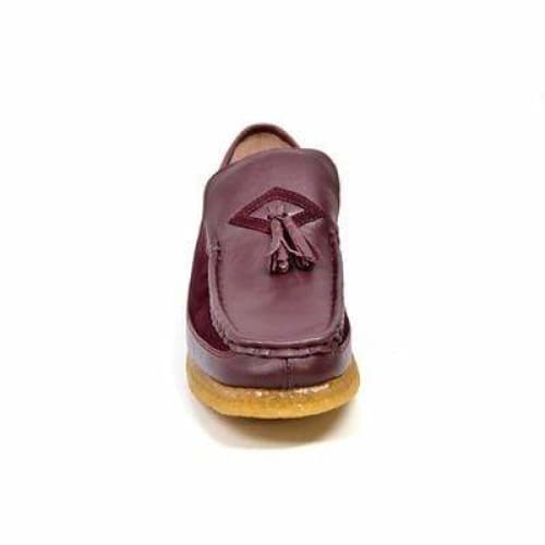 British Walkers Brooklyn Men's Burgundy Leather and Suede Crepe Sole Slip On
