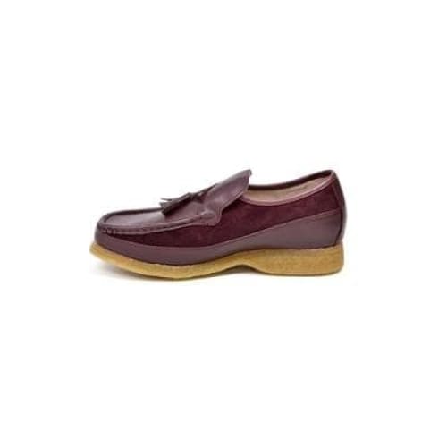 British Walkers Brooklyn Men's Burgundy Leather and Suede Crepe Sole Slip On