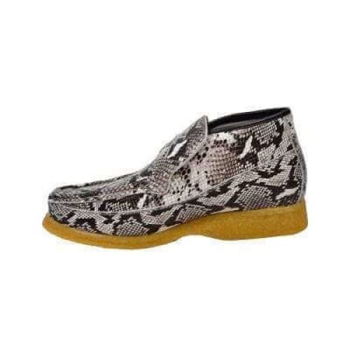 British Walkers BWB Men’s Black Snakeskin Leather SlipOn Chukka Boots – Handcrafted Exotic Texture with Premium CrepeSole Luxury