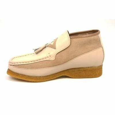 British Walkers Classic Men's Beige Leather and Suede Slip On Ankle Boots