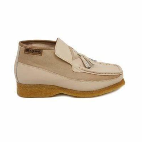 British Walkers Classic Men's Beige Leather and Suede Slip On Ankle Boots
