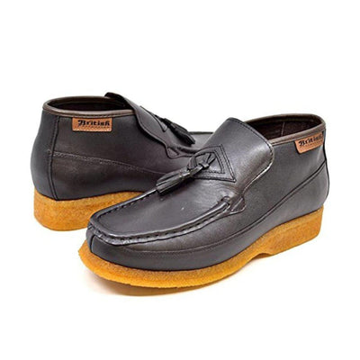 British Walkers Classic Men's Leather and Suede Slip On Crepe Sole Chukka Boots