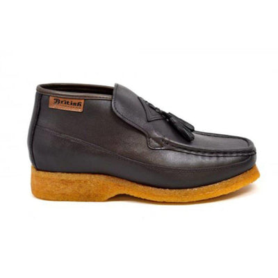 British Walkers Classic Men's Leather and Suede Slip On Crepe Sole Chukka Boots