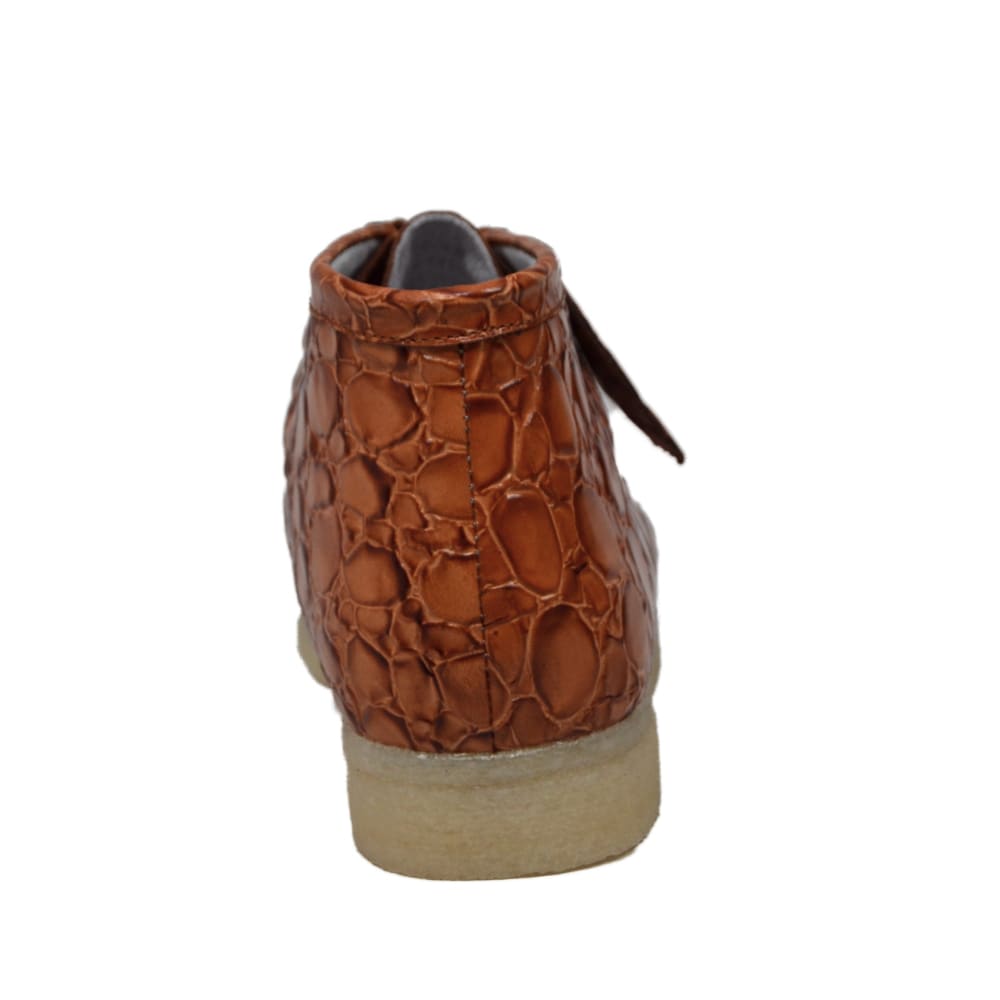 British Walkers Crocs – Cognac Crocodile Leather Men’s Chukka Boot Handcrafted Exotic Texture with Premium Heritage Style