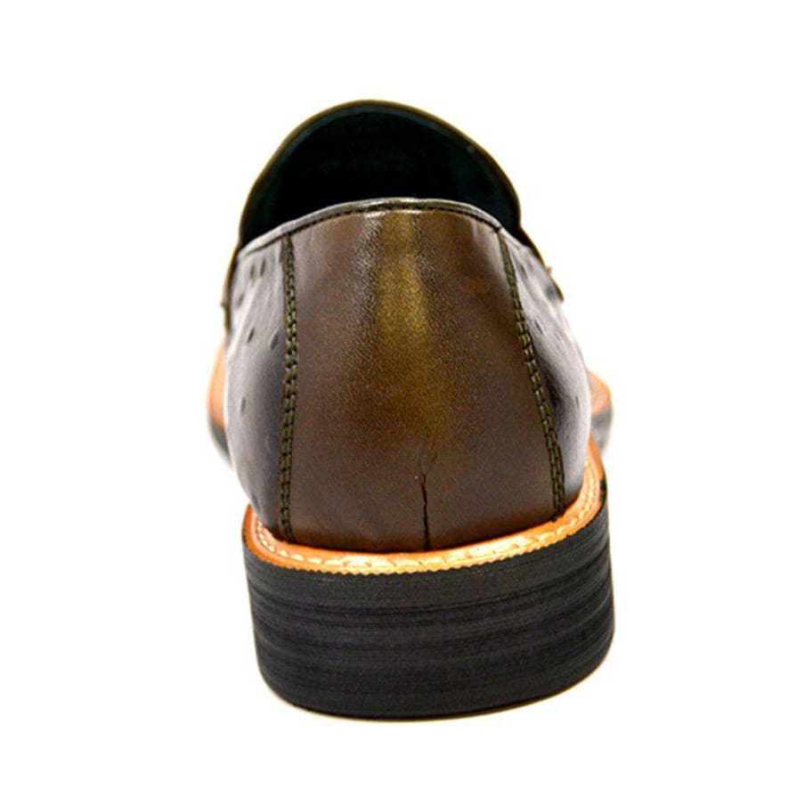British Walkers Dolche Mens Ostrich Leather Slip On Shoes Exotic Luxury Style