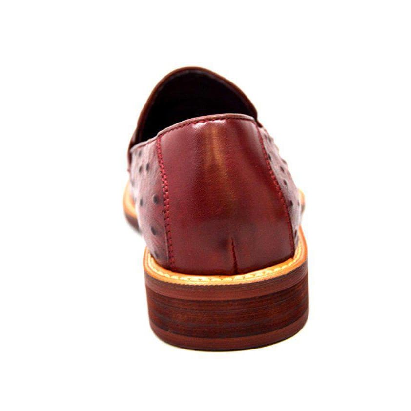 British Walkers Dolche Mens Ostrich Leather Slip On Shoes Exotic Luxury Style