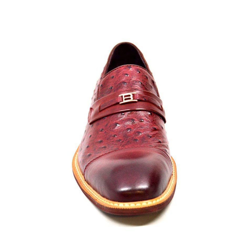 British Walkers Dolche Mens Ostrich Leather Slip On Shoes Exotic Luxury Style