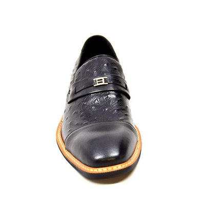 British Walkers Dolche Mens Ostrich Leather Slip On Shoes Exotic Luxury Style