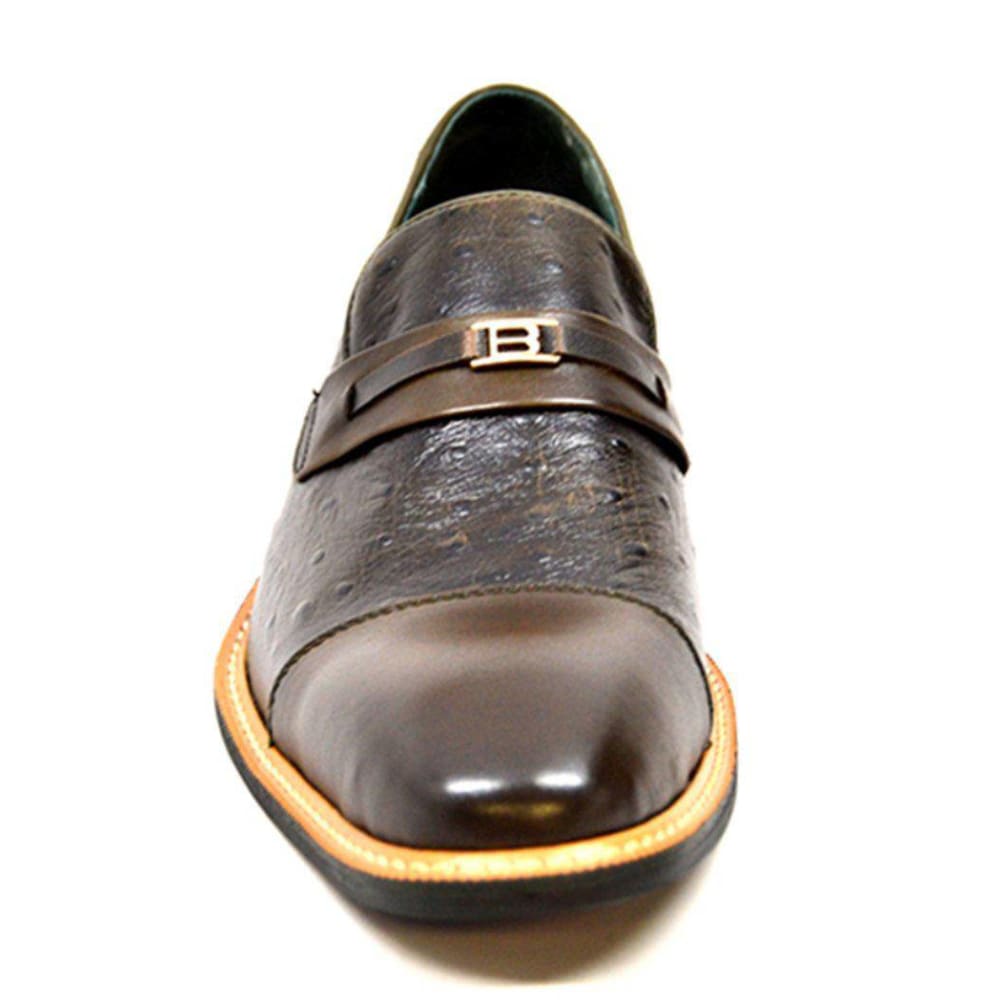 British Walkers Dolche Mens Ostrich Leather Slip On Shoes Exotic Luxury Style