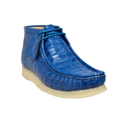 British Walkers Gators Men's Navy Blue Alligator Leather Limited Edition Chukka Boots
