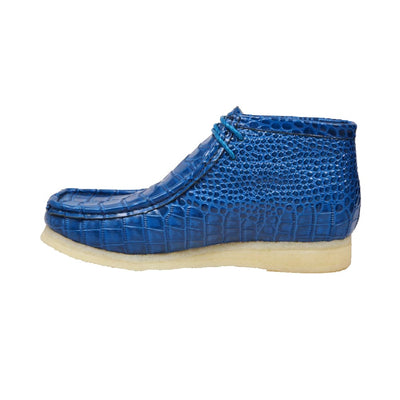 British Walkers Gators Men's Navy Blue Alligator Leather Limited Edition Chukka Boots