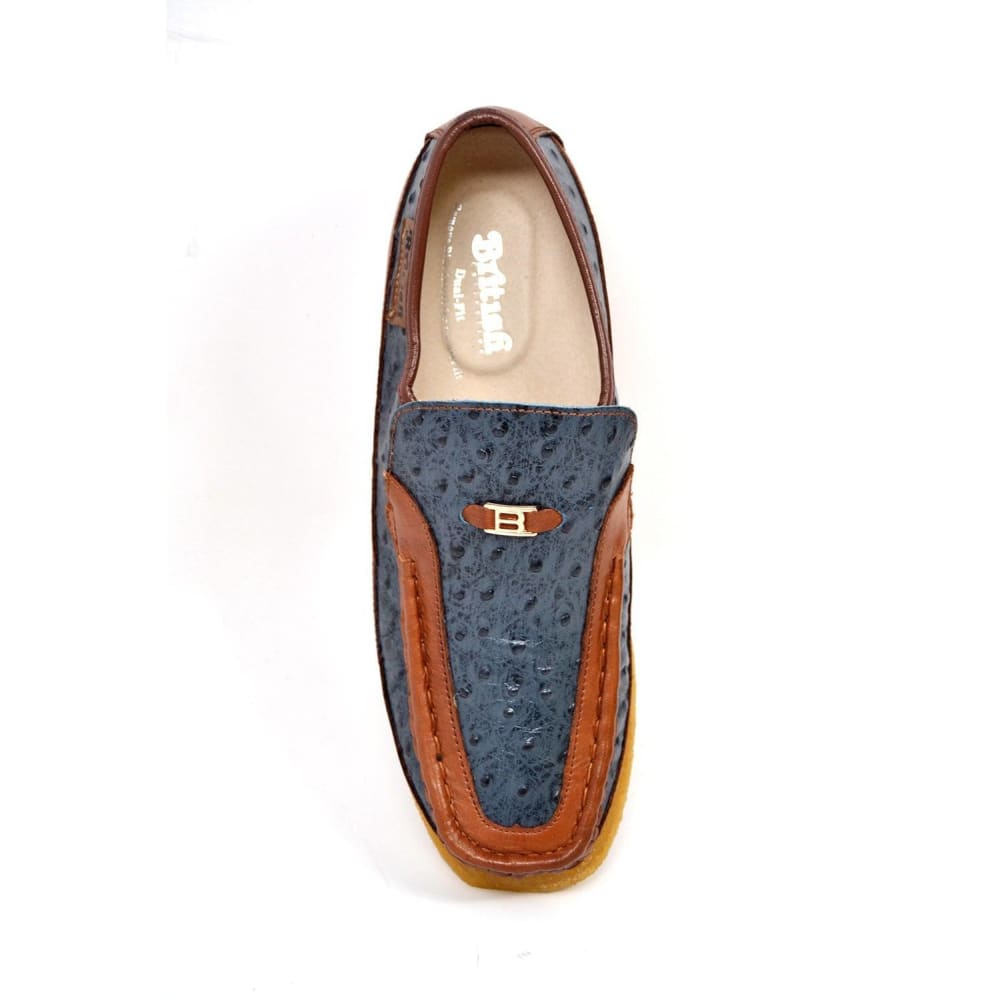 British Walkers Harlem Mens Ostrich Leather Slip On Shoes Exotic Luxe Style with Handcrafted Everyday Comfort