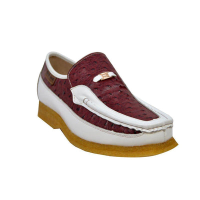 British Walkers Harlem Mens Ostrich Leather Slip On Shoes Exotic Luxe Style with Handcrafted Everyday Comfort