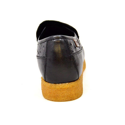 British Walkers Harlem Mens Ostrich Leather Slip On Shoes Exotic Luxe Style with Handcrafted Everyday Comfort