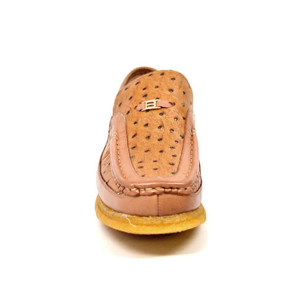 British Walkers Harlem Mens Ostrich Leather Slip On Shoes Exotic Luxe Style with Handcrafted Everyday Comfort