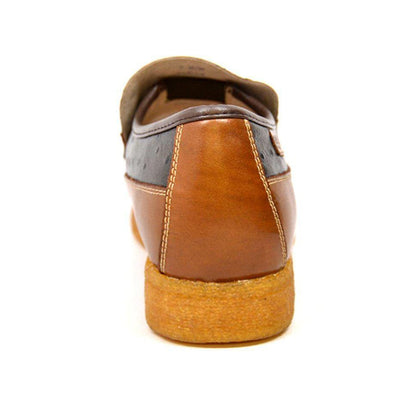 British Walkers Harlem Mens Ostrich Leather Slip On Shoes Exotic Luxe Style with Handcrafted Everyday Comfort