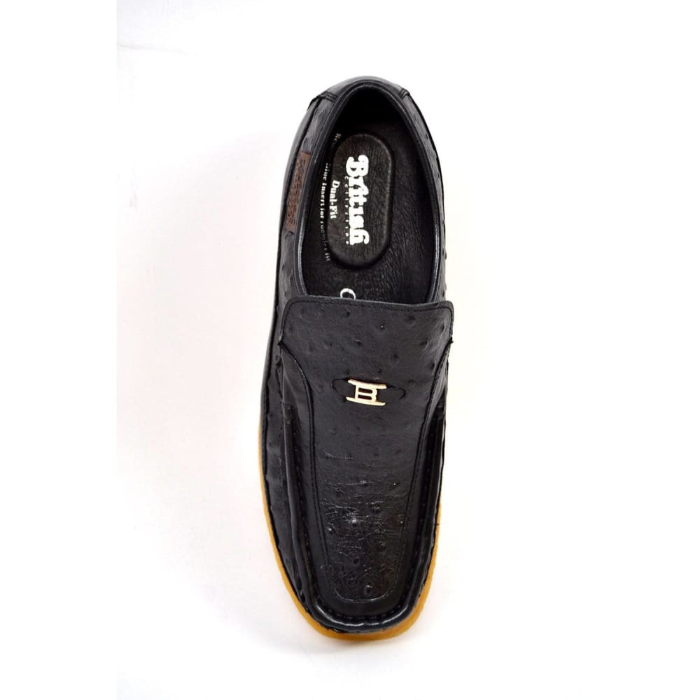 British Walkers Harlem Mens Ostrich Leather Slip On Shoes Exotic Luxe Style with Handcrafted Everyday Comfort