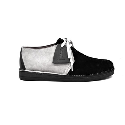 British Walkers Kingston Men's Black and Grey Split Toe Leather and Suede Lace Up Shoes view 26