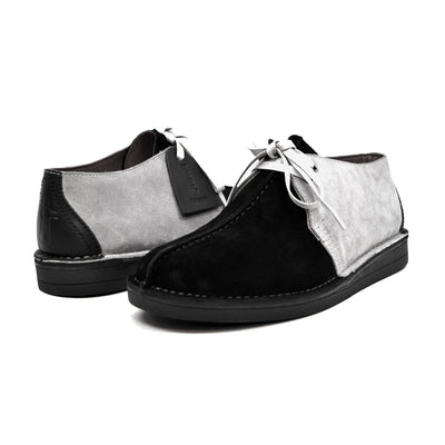British Walkers Kingston Men's Black and Grey Split Toe Leather and Suede Lace Up Shoes view 22