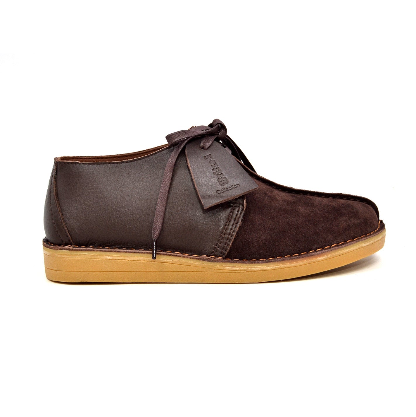 British Walkers Kingston Men's Black and Grey Split Toe Leather and Suede Lace Up Shoes view 33