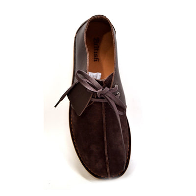 British Walkers Kingston Men's Black and Grey Split Toe Leather and Suede Lace Up Shoes view 36