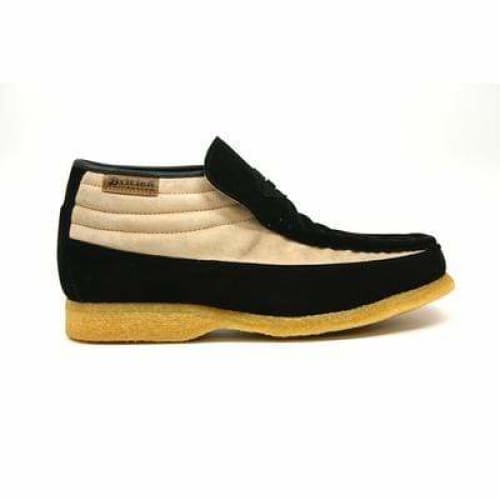 British Walkers Liberty Men's Black and Tan Suede Slip On Chukka Boots