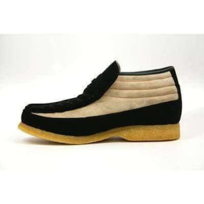 British Walkers Liberty Men's Black and Tan Suede Slip On Chukka Boots