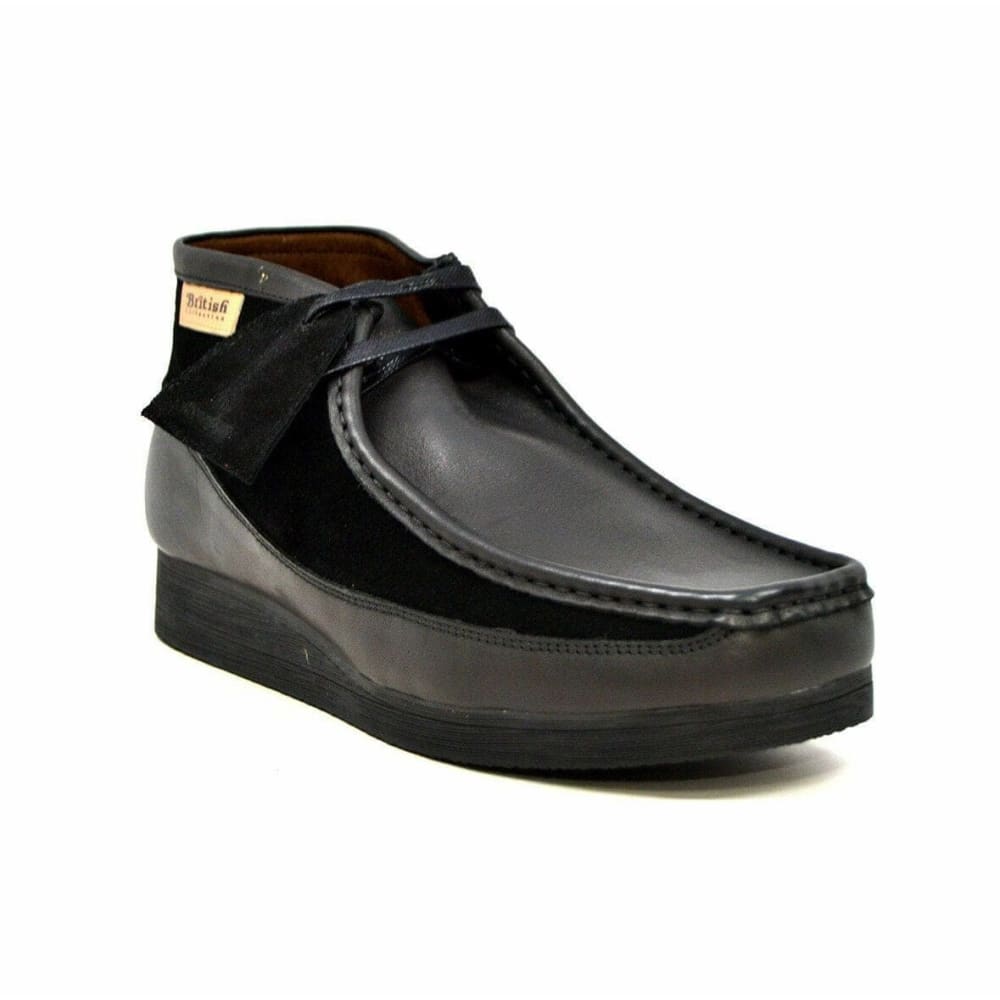 British Walkers New Castle – Black Leather & Suede Men’s Chukka Boot Classic TwoTexture Craft with Modern British Sophistication