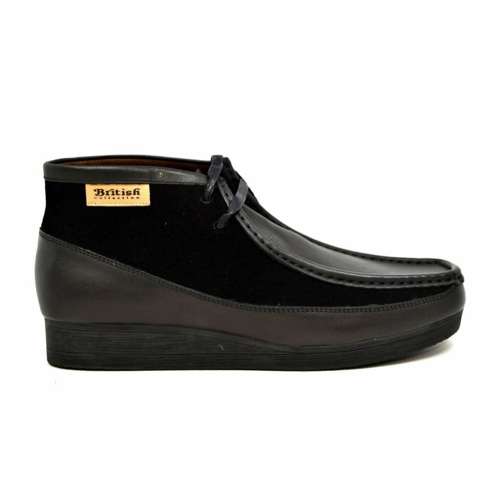 British Walkers New Castle – Black Leather & Suede Men’s Chukka Boot Classic TwoTexture Craft with Modern British Sophistication