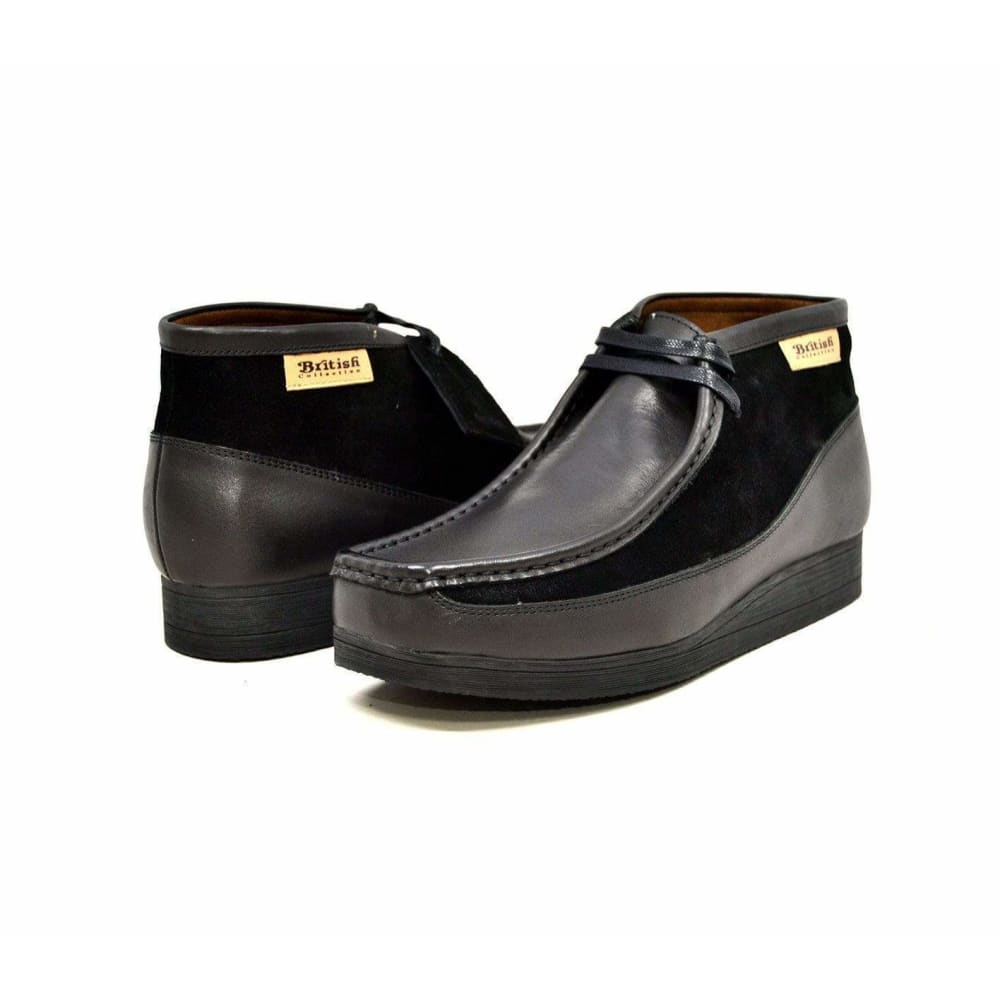 British Walkers New Castle – Black Leather & Suede Men’s Chukka Boot Classic TwoTexture Craft with Modern British Sophistication