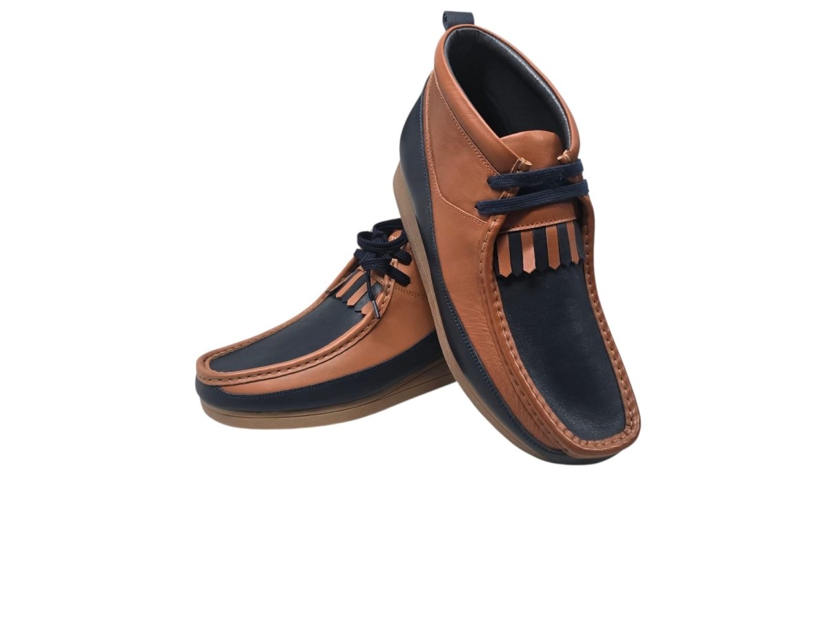 British Walkers New Castle Men's Premium French Lambskin Leather Moc Toe Ankle Boots