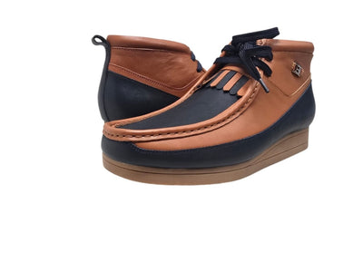 British Walkers New Castle Men's Premium French Lambskin Leather Moc Toe Ankle Boots