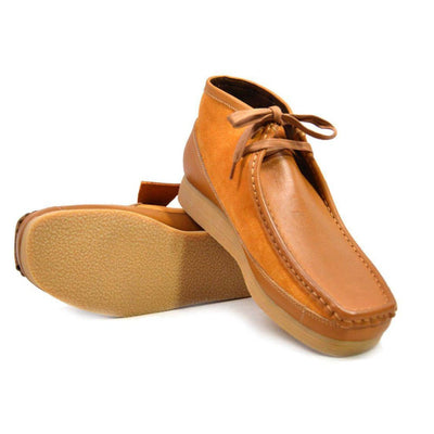 British Walkers New Castle Men's Classic Moc Toe Leather and Suede Chukka Boots