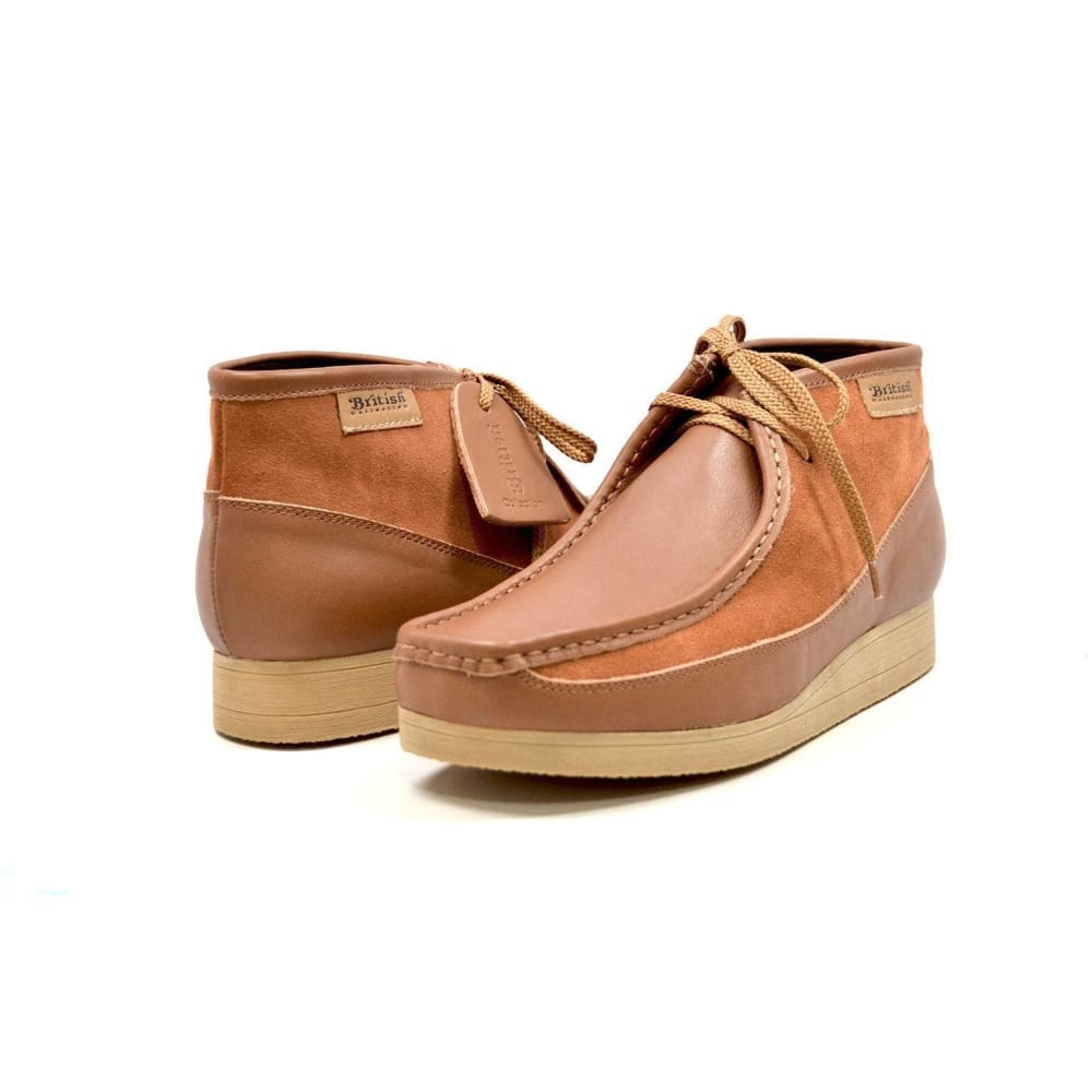 British Walkers New Castle Men's Classic Moc Toe Leather and Suede Chukka Boots