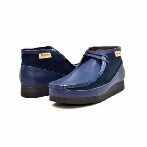 British Walkers New Castle Navy Leather and Suede Men’s Chukka Boots