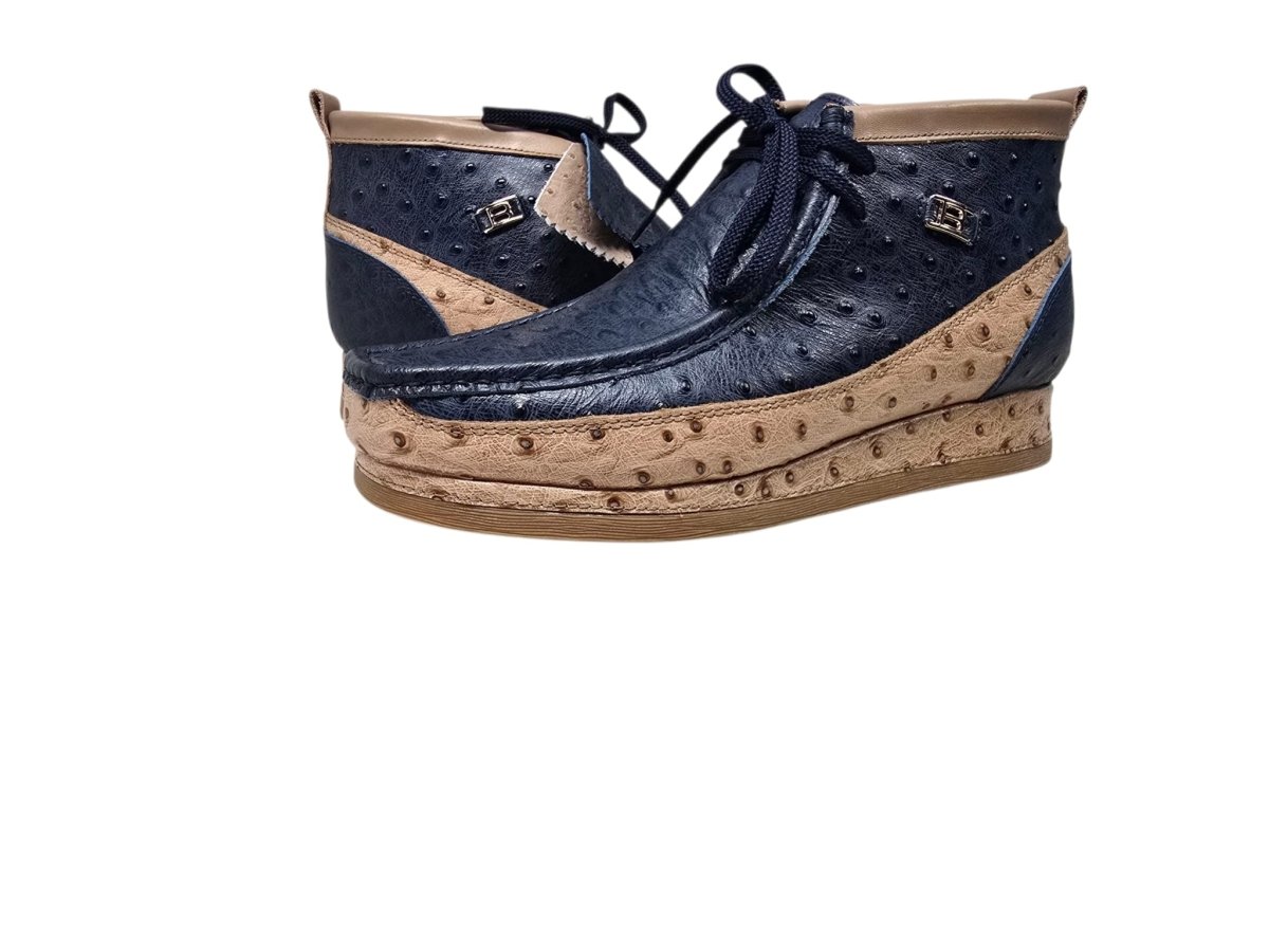 British Walkers New Castle Men's Limited Edition Exotic Ostrich Leather Chukka Boots