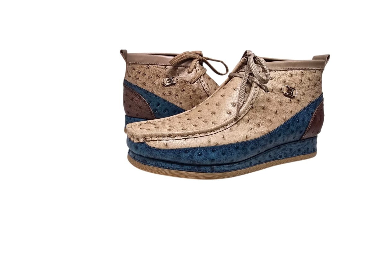 British Walkers New Castle Men's Limited Edition Exotic Ostrich Leather Chukka Boots